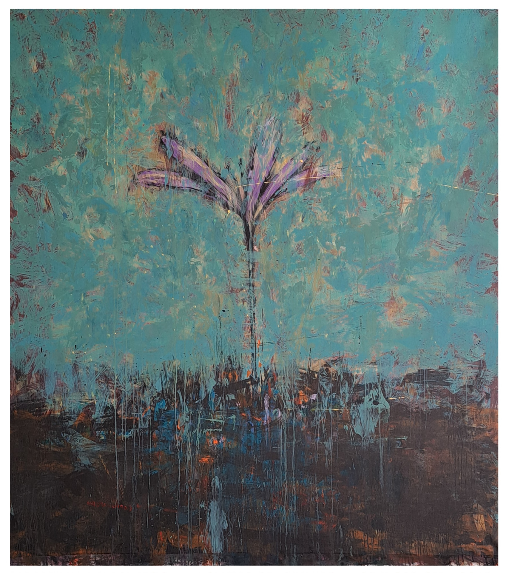 Flowerpot Series (Goldan), Acrylic on canvas, 2019